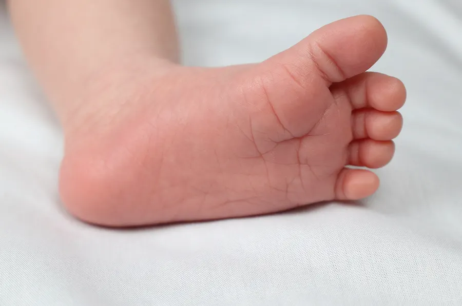 Close-up of a newborn's foot